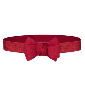 Womens Belts For Dress Skinny Thin Bow Decor Elastic Belt For Women Wasit Red😝